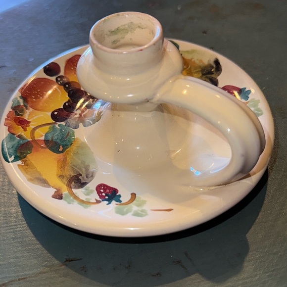 VINTAGE PIER 1 Chamberstick Candle Holder W/Handle Hand Painted - Italy. (ST 1) - Picture 1 of 4